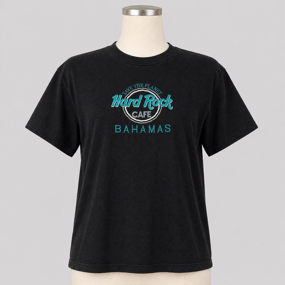 Vintage Embroidered Hard Rock Cafe Bahamas T-Shirt Single Stitch 90s Large